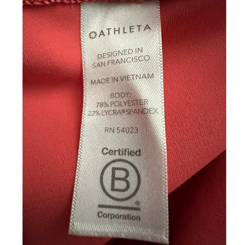 Athleta Elation 7/8 Tights Size S Coral Pink High Rise Yoga Leggings‎ Activewear